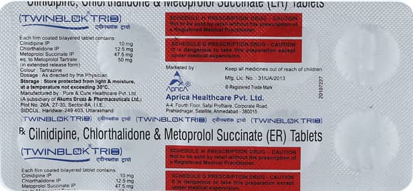ट्विनब्लॉक ट्रायो की स्ट्रिप 10 टैबलेट्स